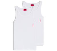 HUGO Lot de deux débardeurs sous-vêtements en coton stretch côtelé - Style TANK TOP TWIN PACK, 50469778 Blanc S