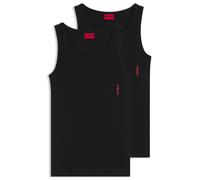 HUGO Lot de deux débardeurs sous-vêtements en coton stretch côtelé - Style TANK TOP TWIN PACK, 50469778 Noir S