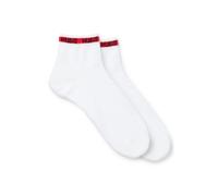 HUGO Lot de deux paires de chaussettes basses avec bande logotée - Style 2P SH TAPE CC, 50516390 Blanc 39-42