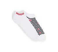 HUGO Lot de deux paires de chaussettes basses en coton mélangé à logos - Style 2P AS STACKED CC, 50520998 Blanc 39-42