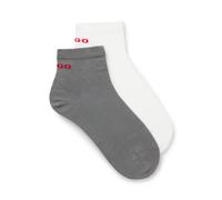HUGO Lot de deux paires de chaussettes basses en coton mélangé - Style 2P SH LOGO CC, 50516396 Blanc / Gris 39-42
