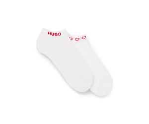 HUGO Lot de deux paires de chaussettes longueur cheville à logos - Style 2P AS MICROLOVE CC W, 50553430 Blanc 39-42
