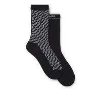 HUGO Lot de deux paires de chaussettes mi-hautes avec logo - Style 2P RS SLANTMONO CC W, 50543196 Noir à motif 39-42