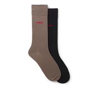 HUGO Lot de deux paires de chaussettes mi-hautes avec logo - Style 2P RS UNI CC, 50468099 Marron / Noir 43-46