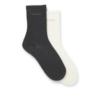 HUGO Lot de deux paires de chaussettes mi-hautes en coton mélangé avec logo - Style 2P RS UNI LOGO CC W, 50566511 Gris 35-38