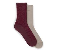 HUGO Lot de deux paires de chaussettes mi-mollet avec détails à motif léopard - Style 2P RS LEO LOGO CC W, 50543172 Violet foncé 35-38