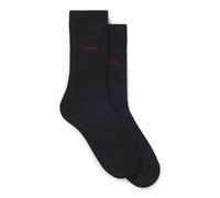 HUGO Lot de deux paires de chaussettes mi-mollet avec logos - Style 2P RS UNI CC, 50468099 Bleu foncé 39-42