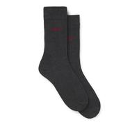 HUGO Lot de deux paires de chaussettes mi-mollet avec logos - Style 2P RS UNI CC, 50468099 Gris sombre 35-38