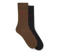 HUGO Lot de deux paires de chaussettes mi-mollet avec logos - Style 2P RS UNI CC, 50468099 Marron / Noir 43-46