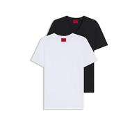 Hugo T-shirt manches courtes col en V Homme Blanc/Noir XL