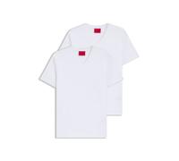 HUGO Lot de deux t-shirts à col V en coton stretch - Style HUGO-V, 50325417 Blanc S