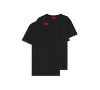 HUGO Lot de deux t-shirts à col V en coton stretch - Style HUGO-V, 50325417 Noir XL
