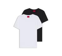HUGO Lot de deux t-shirts Slim en coton stretch - Style HUGO-Round, 50325440 Blanc / Noir XXXL