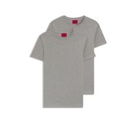 HUGO Lot de deux t-shirts Slim en coton stretch - Style HUGO-Round, 50325440 Gris chiné M