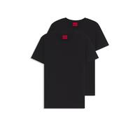 HUGO Lot de deux t-shirts Slim en coton stretch - Style HUGO-Round, 50325440 Noir XXL