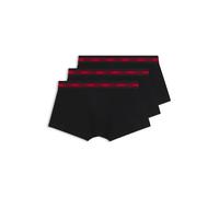 HUGO Lot de trois boxers courts en coton stretch avec taille logo - Style TRUNK TRIPLET PLANET, 50492375 Noir XXL