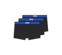 HUGO Lot de trois boxers courts en coton stretch avec taille logotée - Style TRUNK TRIPLET BLUE, 50546711 Noir L