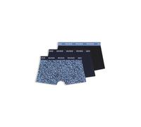 HUGO Lot de trois boxers courts en coton stretch avec taille logotée - Style TRUNK TRIPLET DESIGN, 50532550 Bleu XL