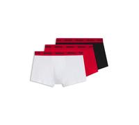 HUGO Lot de trois boxers courts en coton stretch avec taille logotée - Style TRUNK TRIPLET PACK, 50469786 Noir / Rouge / Blanc S