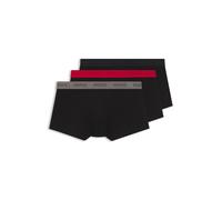 HUGO Lot de trois boxers courts en coton stretch avec taille logotée - Style TRUNK TRIPLET PACK, 50532611 Noir M