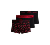 HUGO Lot de trois boxers en coton stretch avec logo - Style TRUNK TRIPLET DESIGN, 50532550 Noir / Rouge S
