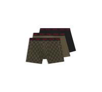 HUGO Lot de trois boxers longs en coton stretch - Style BOXERBR TRPLT DESIGN, 50532559 Noir / Vert foncé S