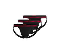 HUGO Lot de trois jockstraps avec taille à logos répétés - Style JOCKSTR TRIPL PLANET, 50517882 Noir L