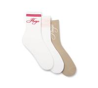 HUGO Lot de trois paires de chaussettes à logo - Style 3P QSRIB SPORTY CC W, 50517669 Blanc / Noir 36-42