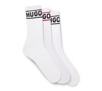 HUGO Lot de trois paires de chaussettes à logo - Style 3P QSRIB SPORTY CC W, 50517669 Blanc 39-42