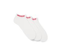 HUGO Lot de trois paires de chaussettes basses avec bords logotés - Style 3P AS UNI CC W, 50516407 Blanc 35-38
