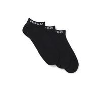 HUGO Lot de trois paires de chaussettes basses avec bords logotés - Style 3P AS UNI CC W, 50516407 Noir 37-38