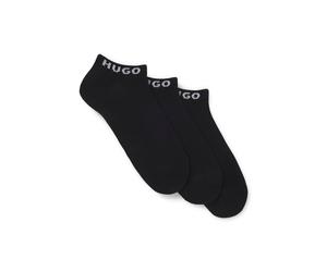 HUGO Lot de trois paires de chaussettes basses avec bords logotés - Style 3P AS UNI CC W, 50516407 Noir 35-38