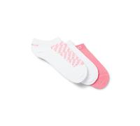 HUGO Lot de trois paires de chaussettes basses avec détails logotés - Style 3P AS SLANTMONO CC W, 50543195 Blanc / Rose 39-42