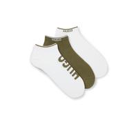 HUGO Lot de trois paires de chaussettes basses avec logos - Style 3P AS LOGO CC, 50544506 Blanc / Vert 43-46