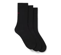 HUGO Lot de trois paires de chaussettes de longueur régulière avec logos - Style 3P RS UNI CC, 50493253 Noir 43-46