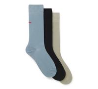 HUGO Lot de trois paires de chaussettes de longueur régulière avec logos - Style 3P RS UNI CC, 50493253 Beige / Noir / Bleu 43-46