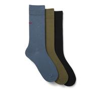 HUGO Lot de trois paires de chaussettes de longueur régulière avec logos - Style 3P RS UNI CC, 50493253 Noir / Gris / Vert 43-46