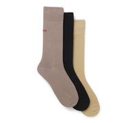 HUGO Lot de trois paires de chaussettes de longueur régulière avec logos - Style 3P RS UNI CC, 50493253 Beige / Marron / Noir 43-46