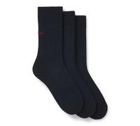 HUGO Lot de trois paires de chaussettes de longueur régulière avec logos - Style 3P RS UNI CC, 50493253 Bleu foncé 39-42