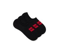 HUGO Lot de trois paires de chaussettes invisibles avec étiquettes logo rouges - Style 3P LC LABEL CC, 50496082 Noir 43-46