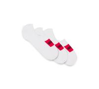 HUGO Lot de trois paires de chaussettes invisibles avec étiquettes logo rouges - Style 3P LC LABEL CC, 50496082 Blanc 39-42