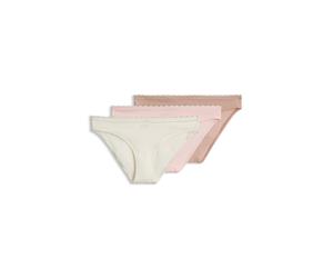 HUGO Lot de trois slips bordés de dentelle - Style TRIPLET MICRO BRIEF, 50566738 Blanc / Beige M
