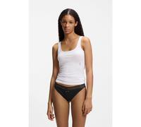 HUGO Lot de trois slips en coton stretch avec bordure en dentelle - Style TRIPLET LACE BRIEF, 50557200 Noir L