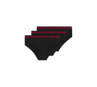 HUGO Lot de trois slips en coton stretch avec taille logotée - Style HIPBR TRIPLET PLANET, 50492378 Noir XXL