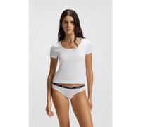 HUGO Lot de trois slips en coton stretch - Style TRIPLET BRIEF STRIPE, 50469657 Blanc / Noir XXXL