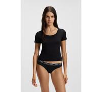 HUGO Lot de trois slips en coton stretch - Style TRIPLET BRIEF STRIPE, 50469657 Noir XXXL