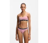 HUGO Lot de trois strings en coton stretch avec taille logotée - Style TRIPLET THONG STRIPE, 50545680 Blanc / Rose M