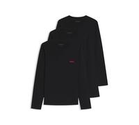 HUGO T-shirt Triplet manches longues coton noir - Lot de 3 L
