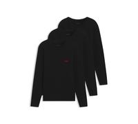 HUGO Lot de trois t-shirts en coton - Style LS-SHIRT RN TRIPLET, 50492631 Noir L