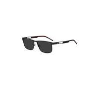 HUGO Lunettes de soleil noires avec logo en gomme - Style HG 1385/S00356IR, 58610175 Noir pcs.
